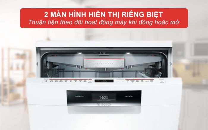 Máy rửa bát Bosch SMS88TW02M Dung Tích 14 Bộ series 8