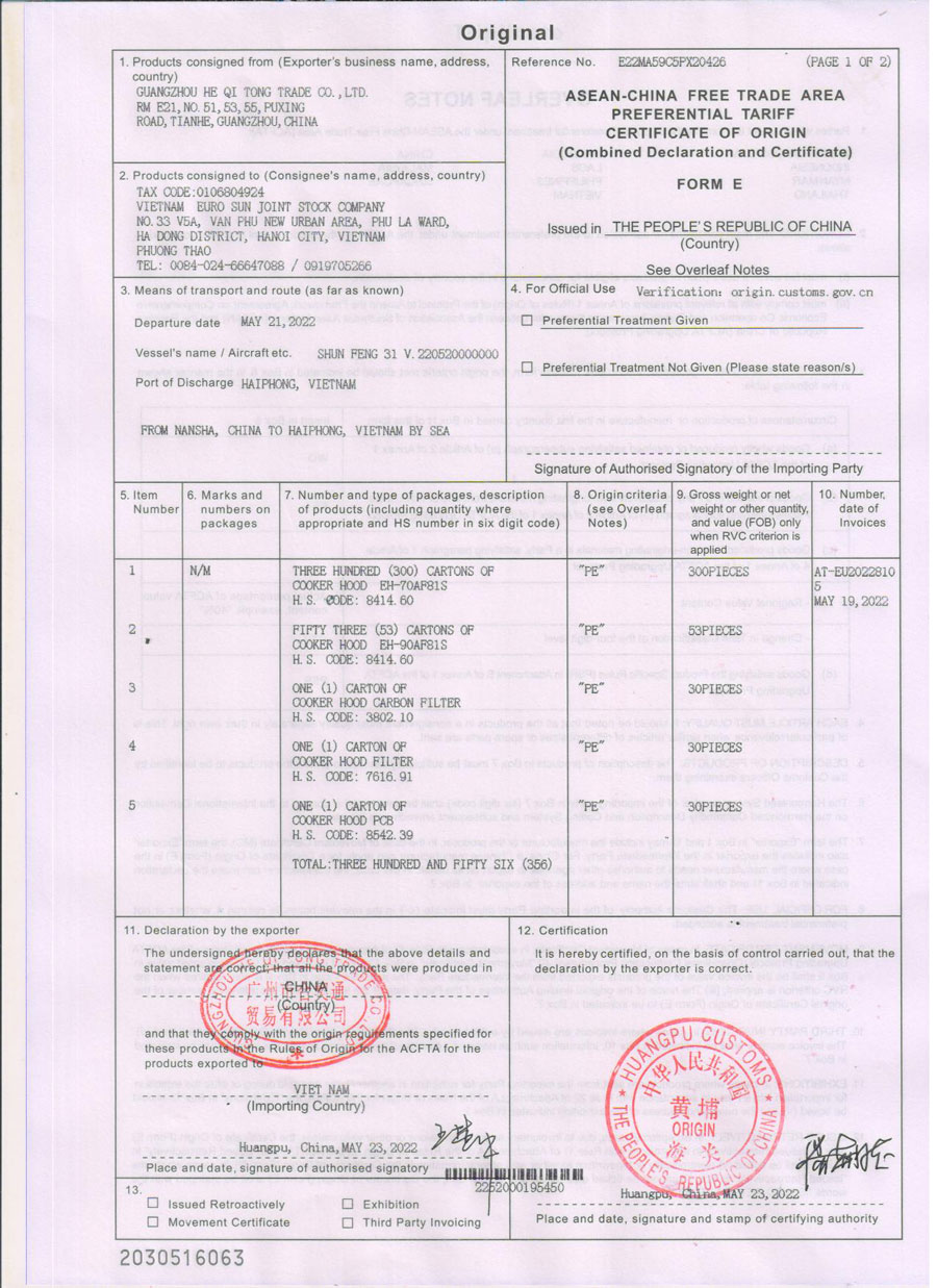 Ảnh chứng nhận CO-AF81S