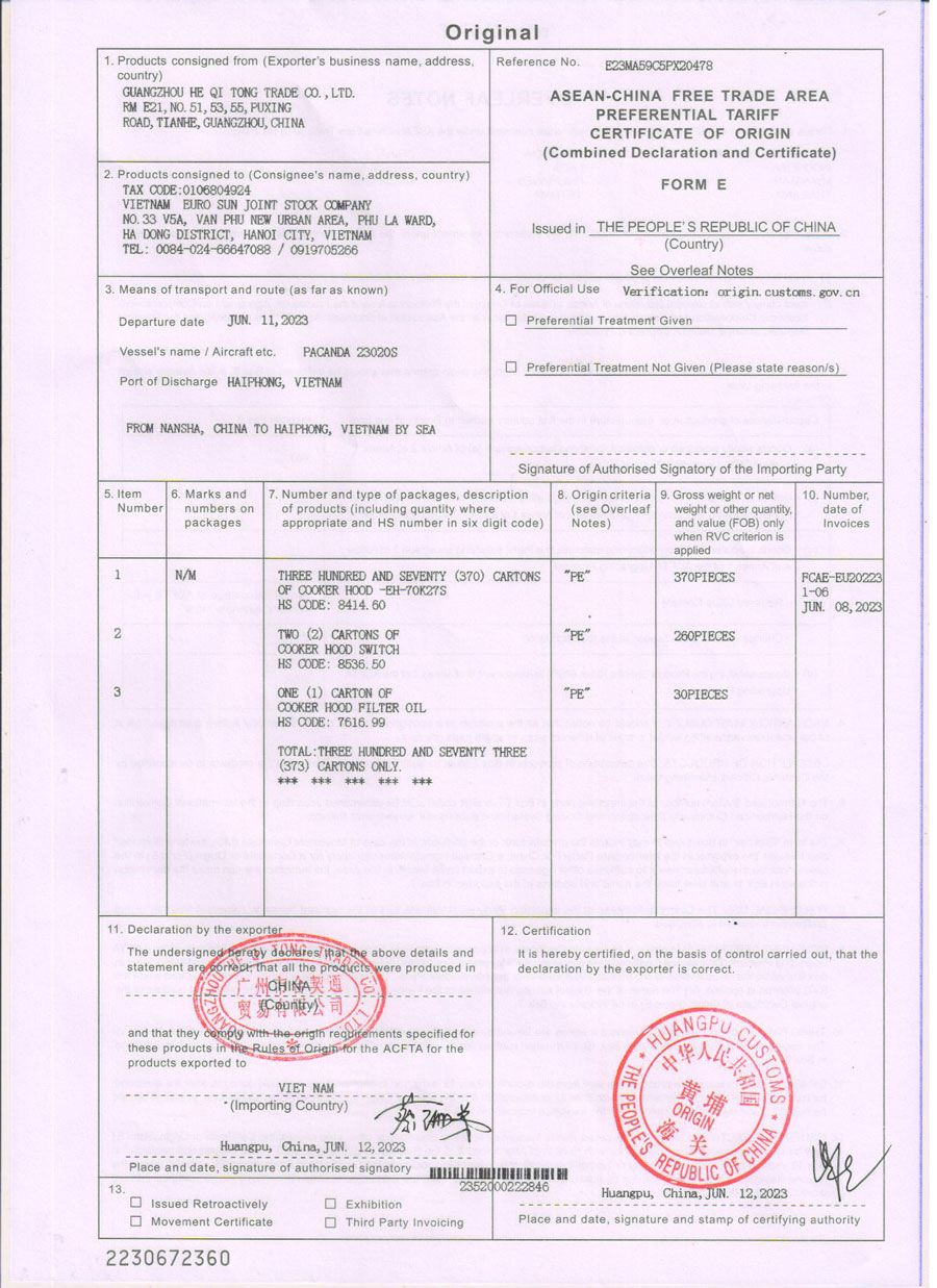 Ảnh chứng nhận CO-K27S