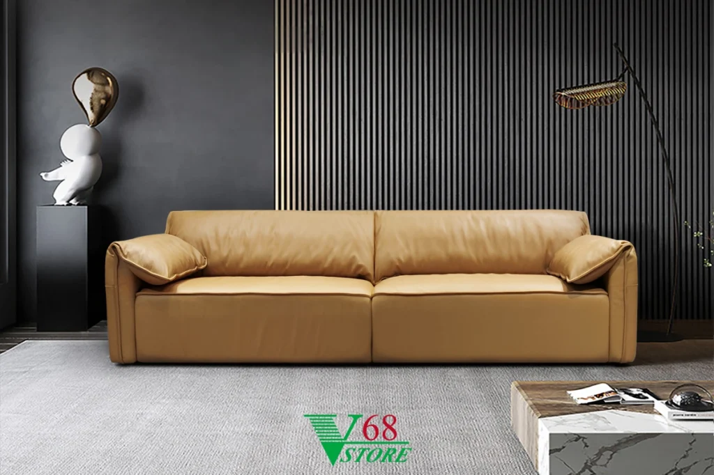 Ghế Sofa Văng Da Nhập Khẩu Cao Cấp100s cam