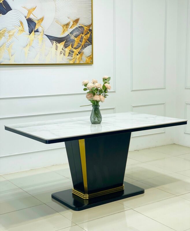 Bộ bàn châu âu mặt đá Bạch Ngọc nhập khẩu 01