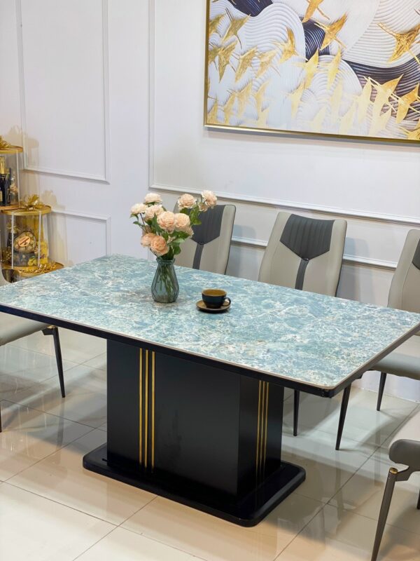 Bộ bàn châu âu mặt đá Bạch Ngọc nhập khẩu 02