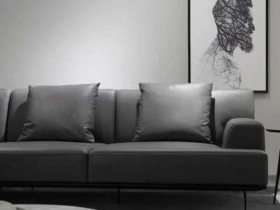 Ghế sofa góc đệm da thiết kế hiện đại L23
