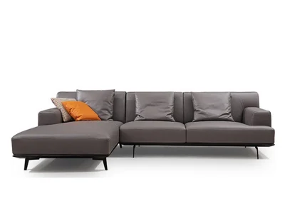 Ghế sofa góc đệm da thiết kế hiện đại L23