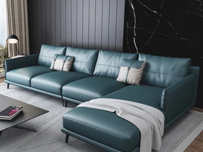 Ghế sofa góc đệm da cỡ lớn L21