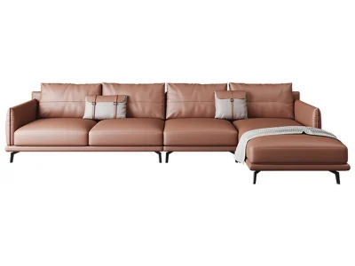 Ghế sofa góc đệm da cỡ lớn L21