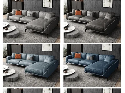 Ghế sofa góc đệm da chân sắt L28