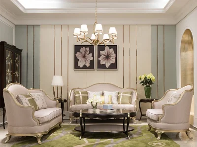 Ghế sofa văng da cao cấp tân cổ điển V47