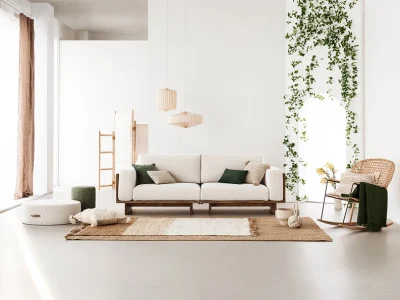 Sofa văng viền gỗ V62