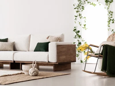 Sofa văng viền gỗ V62
