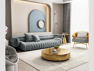 Ghế sofa văng quả bí đệm vải V41