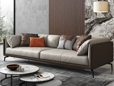 Ghế sofa văng da hiện đại V40