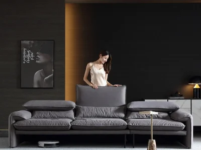 Ghế sofa văng da lộn hiện đại V34