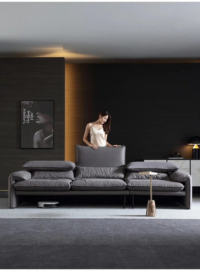 Ghế sofa văng da lộn hiện đại V34