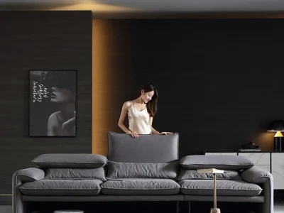 Ghế sofa văng da lộn hiện đại V34