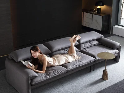 Ghế sofa văng da lộn hiện đại V34