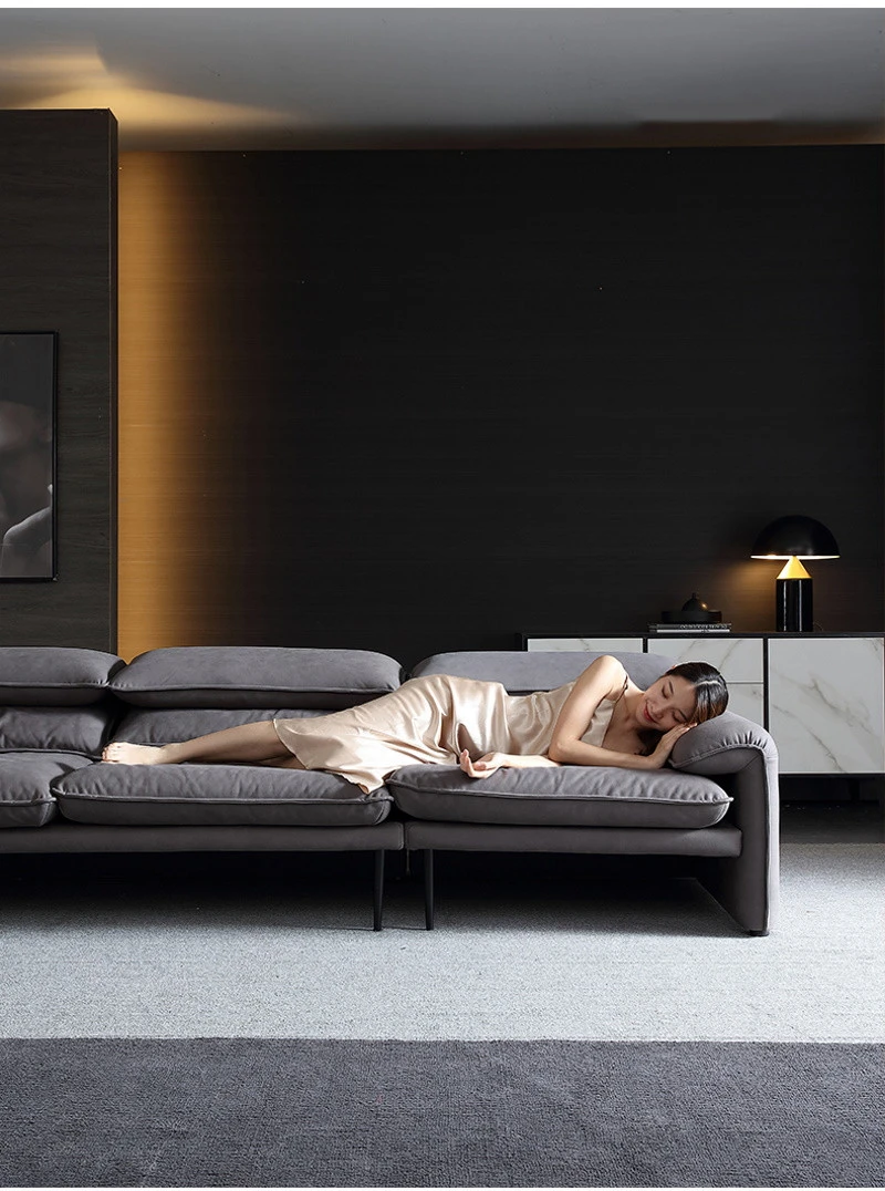 Ghế sofa văng da lộn hiện đại V34