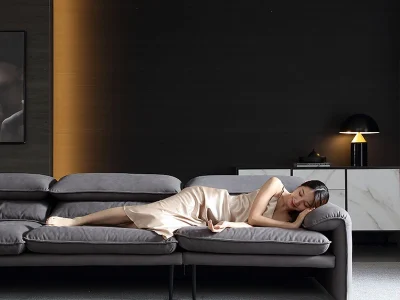 Ghế sofa văng da lộn hiện đại V34