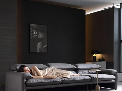 Ghế sofa văng da lộn hiện đại V34