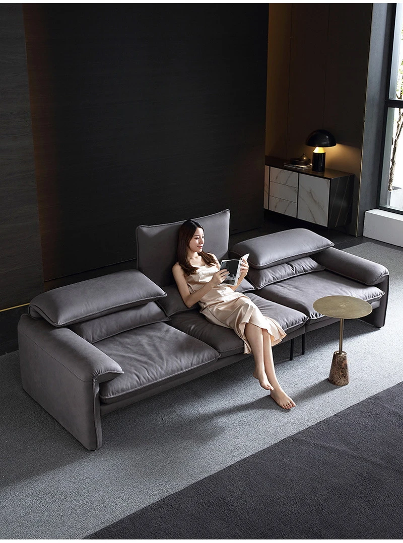 Ghế sofa văng da lộn hiện đại V34