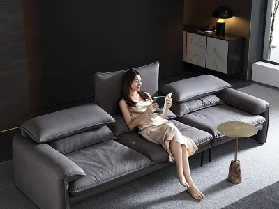 Ghế sofa văng da lộn hiện đại V34