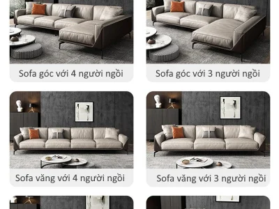 Ghế sofa góc đệm da chân sắt L28