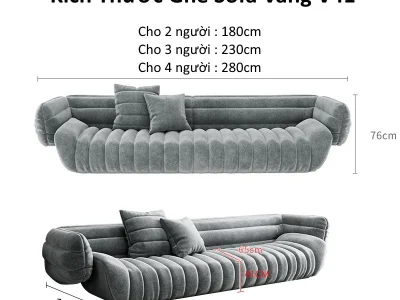Ghế sofa văng quả bí đệm vải V41