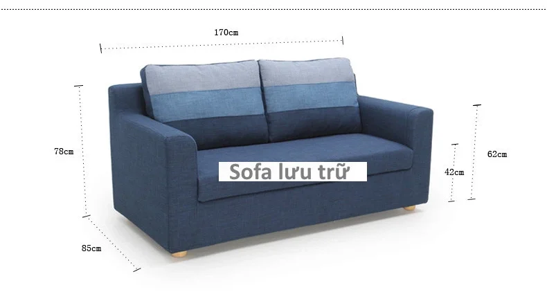 Ghế sofa giá rẻ kết hợp lưu trữ đồ N06