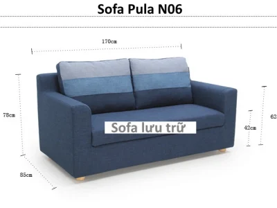 Ghế sofa giá rẻ kết hợp lưu trữ đồ N06