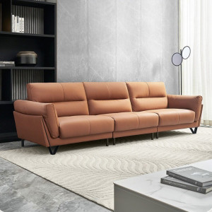 Sofa da thật Italy cao cấp Vlado (V72) màu cam