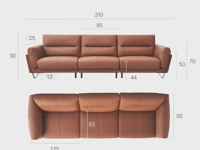 Sofa da thật Italy cao cấp Pula Vlado (V72)