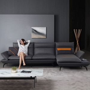 Sofa góc bọc da bò Mastrotto cao cấp Lucinda (L46)