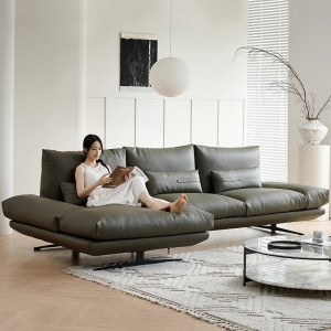 Sofa góc da Bò Ý hiện đại Larina (L48)