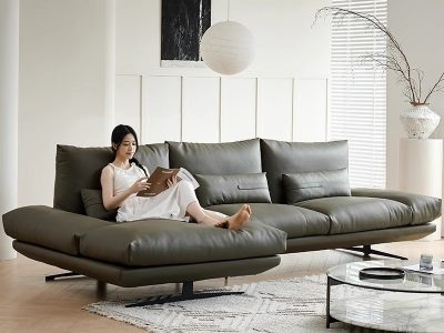 Sofa góc da Bò Ý hiện đại Pula Larina (L48)