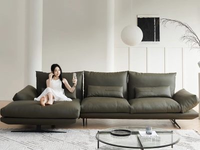Sofa góc da Bò Ý hiện đại Pula Larina (L48)