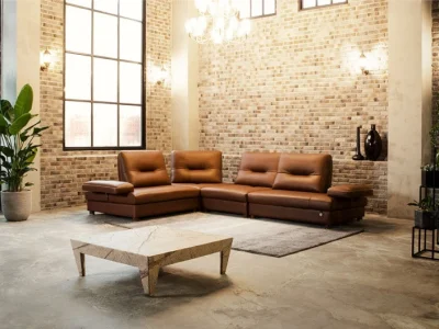 Sofa góc đệm da Carola L36