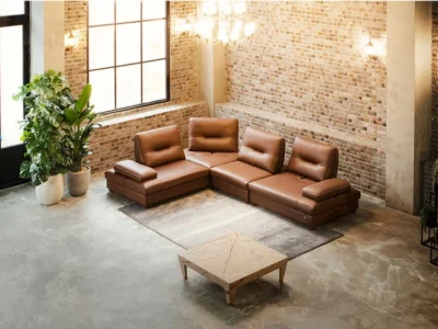 Sofa góc đệm da Carola L36