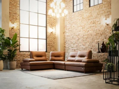 Sofa góc đệm da Carola L36