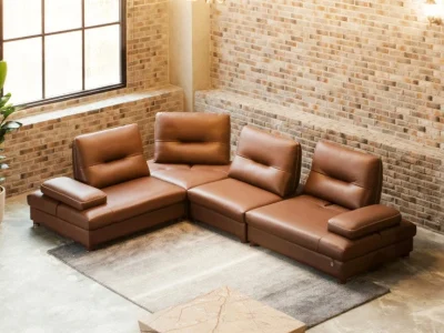 Sofa góc đệm da Carola L36