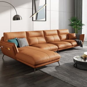 Sofa góc L da Mastrotto cao cấp Lamia (L45) màu cam