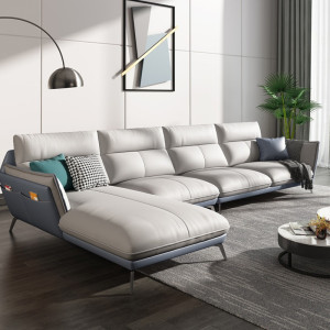 Sofa góc L da Mastrotto cao cấp Lamia (L45) màu be