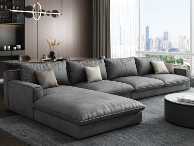 Sofa góc vải nỉ vân đá L29