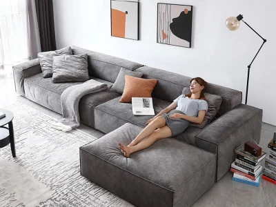 Ghế sofa văng cỡ lớn đệm nỉ V57