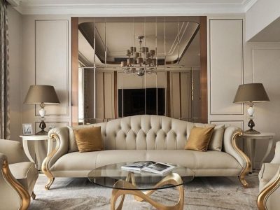 Sofa tân cổ điển phòng khách sang trọng V64