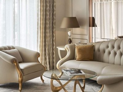 Sofa tân cổ điển phòng khách sang trọng V64