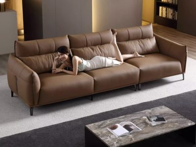 Sofa văng bọc da bò Ý cao cấp Pula Demar (V79)