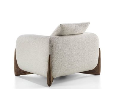 Sofa văng chân gỗ bọc vải lông cừu V65