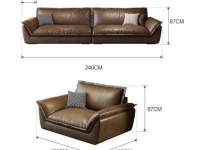 Sofa văng da bò Ý hiện đại Pula Nina (V85)