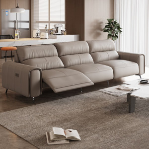 Sofa văng điện bọc da bò Italia cao cấp Callisto (V80) be