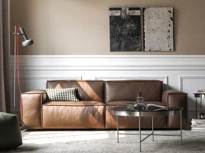 Ghế sofa văng đệm da hiện đại V52